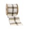 LaRibbons 4" - 2 1/2" Wired Ribbon | Ivory/Black/Gold Plaid | 10 Yard Roll